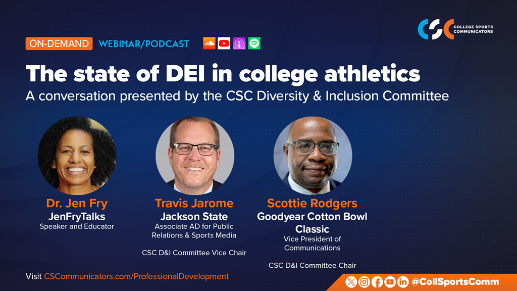 Podcast: The state of DEI in college athletics, a conversation presented by the CSC Diversity & Inclusion Committee